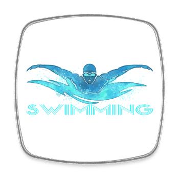 Dynamic float with water waves - Square fridge magnet - white - Front