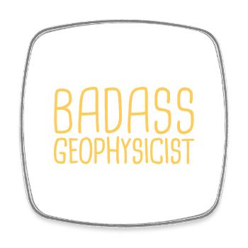 Geophysicist Badass Geophysics - Viereckiger Kühlschrankmagnet - Weiß - Vorne