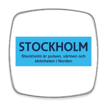 Stockholmer Stolz - Viereckiger Kühlschrankmagnet - Weiß - Vorne