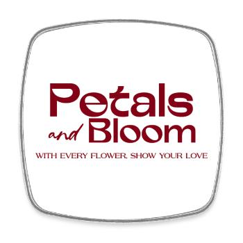 Pétales et Floraison Floral Logo - Magnet carré - blanc - Devant