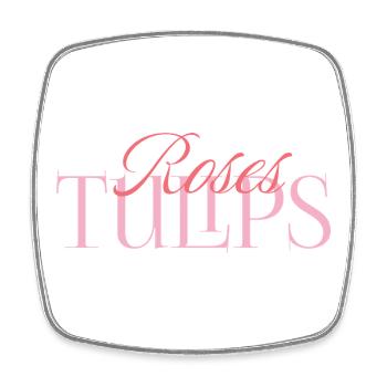 Roses & Tulips – Blühende Eleganz - Viereckiger Kühlschrankmagnet - Weiß - Vorne