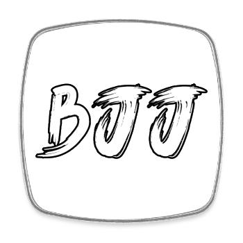 BJJ Weißer Gürtel – Jiu Jitsu Rang Design - Viereckiger Kühlschrankmagnet - Weiß - Vorne