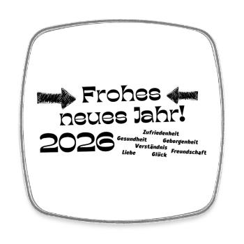 New Year's Eve New Year's Wishes Happy New Year 2026 - Square fridge magnet - white - Front