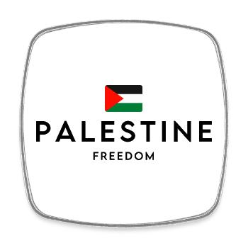 Free Palestine, I'm with Palestine - Square fridge magnet - white - Front