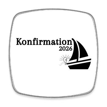Confirmation 2026 Horizon Ship Cross Anchor Heart - Square fridge magnet - white - Front