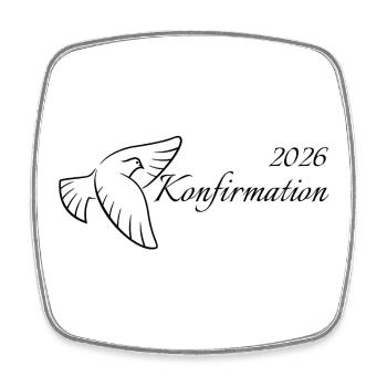 Confirmation 2026 Trinity Flying Dove - Square fridge magnet - white - Front