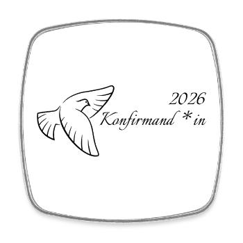 gender-appropriate confirmation 2026 dove God - Square fridge magnet - white - Front