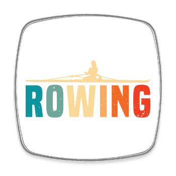 Rowing - Rudern - Ruderer - Ruderin - Viereckiger Kühlschrankmagnet - Weiß - Vorne