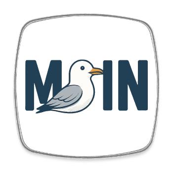 Moin Beach Bird Illustration Sea North Sea Baltic Sea - Square fridge magnet - white - Front