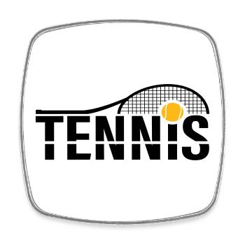 Logo tennis - Magnet carré - blanc - Devant