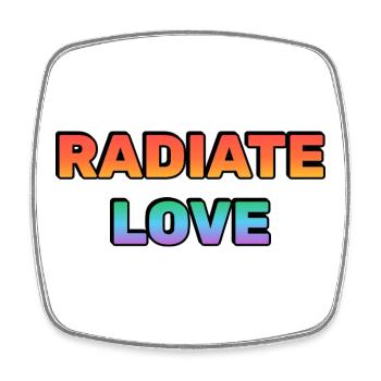 Radiate Love Gradient Typography - Square fridge magnet - white - Front