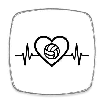 Volleyball Herz - Viereckiger Kühlschrankmagnet - Weiß - Vorne