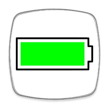 Neon Green Block Design Battery Full Energy - Square fridge magnet - white - Front