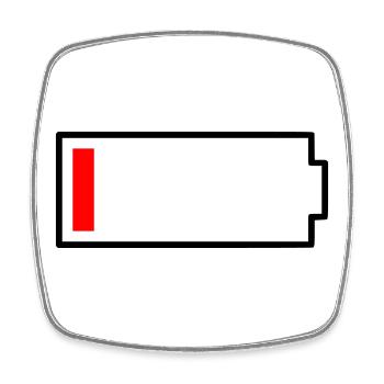 Icône de batterie vide | Drôle de déclaration pour fatigué - Magnet carré - blanc - Devant