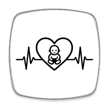 Baby Heart Family Parents - Square fridge magnet - white - Front