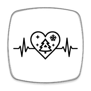 Christmas Tree Heart Christmas Winter - Square fridge magnet - white - Front