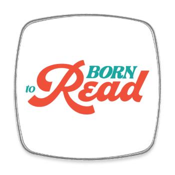 Born To Read - Square fridge magnet - white - Front