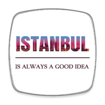 Istanbul Türkiye – Always a good idea - Square fridge magnet - white - Front