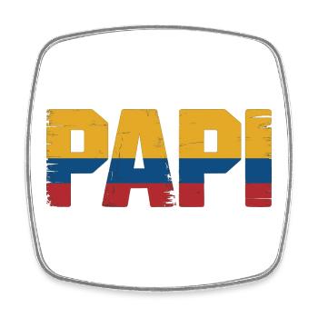  Papi Kolumbien Flagge – Geschenk für - Viereckiger Kühlschrankmagnet - Weiß - Vorne