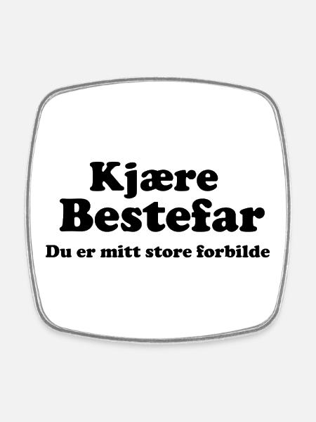 Dear Grandpa - Square fridge magnet - white