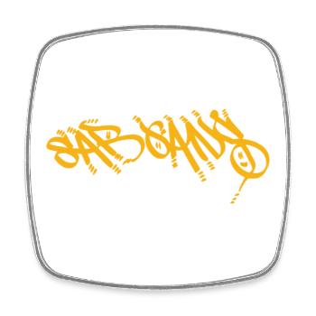 Sargans Souvenir in Orange Streetart - Viereckiger Kühlschrankmagnet - Weiß - Vorne