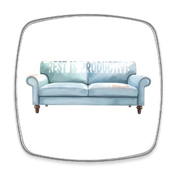 Rest Is Productive Motivational Art - Square fridge magnet - white - Front
