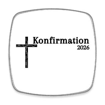 Geschenkideen zur Konfirmation 2026 Kreuz - Viereckiger Kühlschrankmagnet - Weiß - Vorne