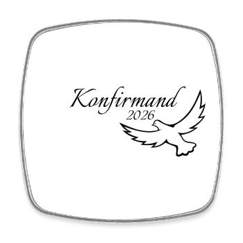 Konfirmation 2026 Konfirmand auffliegende Taube - Viereckiger Kühlschrankmagnet - Weiß - Vorne