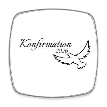 Confirmation 2026 Gift Ideas Dove Flying Up - Square fridge magnet - white - Front