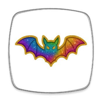 Galaktische Bat-Glitzerfledermaus - Viereckiger Kühlschrankmagnet - Weiß - Vorne
