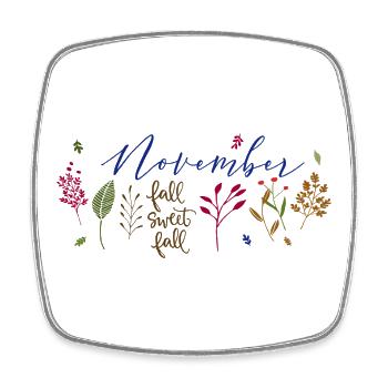 November Herbstzauber  - Viereckiger Kühlschrankmagnet - Weiß - Vorne