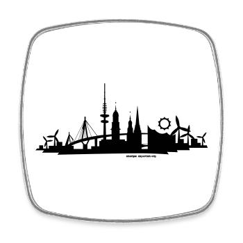 Skyline "Hamburg" - Viereckiger Kühlschrankmagnet - Weiß - Vorne