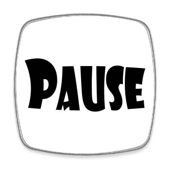 Pause - Square fridge magnet - white - Front