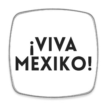 Viva Mexiko - Mexiko Deutschland Kultur Design - Viereckiger Kühlschrankmagnet - Weiß - Vorne