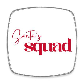 Santa Squad Logo  - Viereckiger Kühlschrankmagnet - Weiß - Vorne