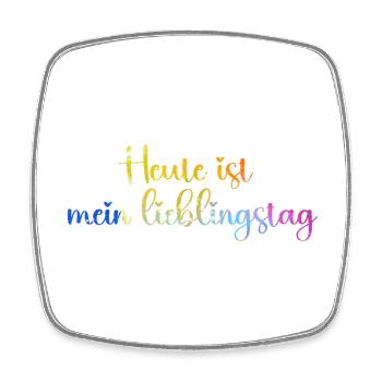 heute_ist_mein_lieblingstag_bunt_miz_herz_ - Square fridge magnet - white - Front
