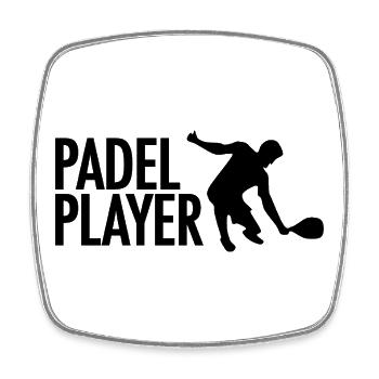 Padel Joueur de Tennis Sport - Magnet carré - blanc - Devant