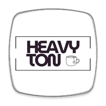 HeavyTon - Viereckiger Kühlschrankmagnet - Weiß - Vorne