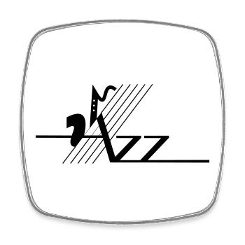 Jazz - Viereckiger Kühlschrankmagnet - Weiß - Vorne