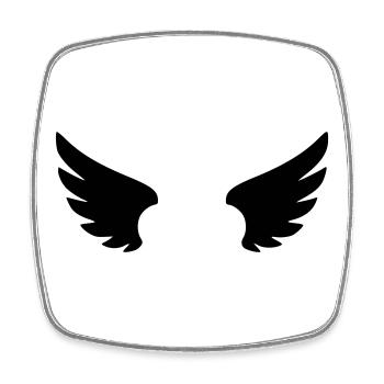 Angel Pictogram | Guardian Angel & Faith Symbol - Square fridge magnet - white - Front