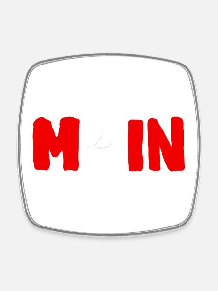 Moin mit die Möwe - Viereckiger Kühlschrankmagnet - Weiß