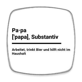 Papa Geschenk Elternzeit witzig duden - Viereckiger Kühlschrankmagnet - Weiß - Vorne