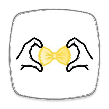 Love pasta pasta - Square fridge magnet - white - Front