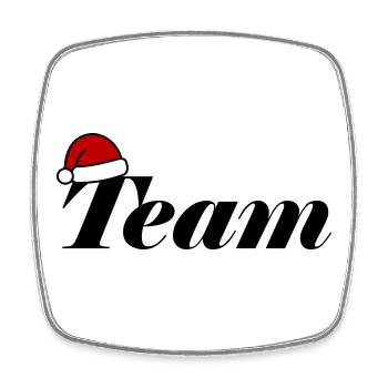Team Christmas Christmas Hat - Square fridge magnet - white - Front