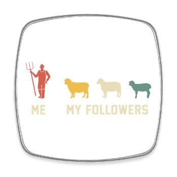 Moutons moi et mes partisans, cadeau pour l’amoureux des moutons - Magnet carré - blanc - Devant