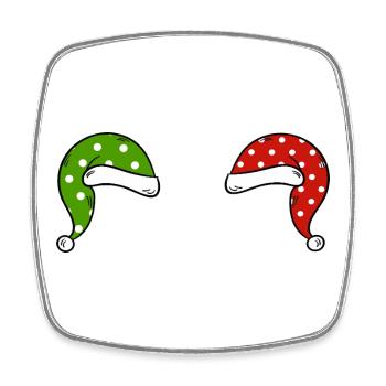 Lustige Weihnachtsmütze - Viereckiger Kühlschrankmagnet - Weiß - Vorne