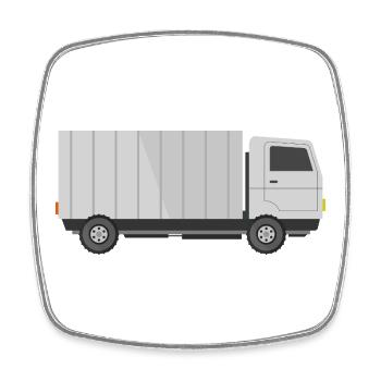 Lieferauto - Viereckiger Kühlschrankmagnet - Weiß - Vorne