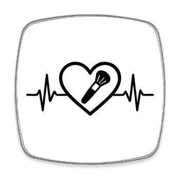 Herz + Kosmetiker / Kosmetikerin – Super Eltern Be - Viereckiger Kühlschrankmagnet - Weiß - Vorne