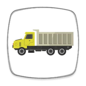 Truck - Square fridge magnet - white - Front