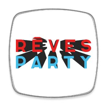 RÊVE PARTY #2 - let's talk - Magnet carré - blanc - Devant